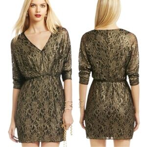 Trina Turk "Gold on the Rocks" Lace Overlay Dress